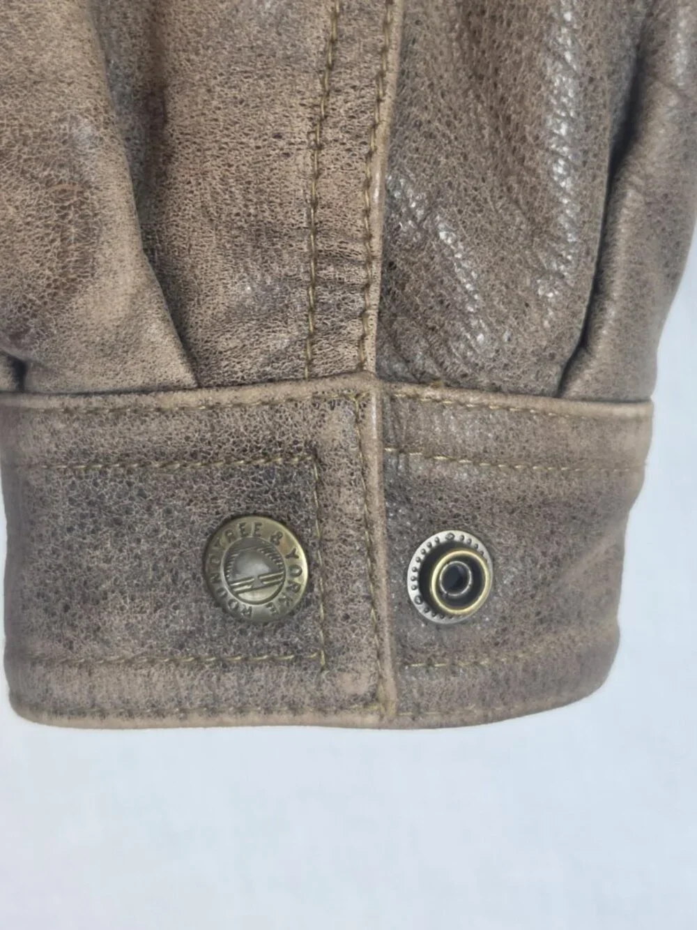 Vintage Leather Bomber Jacket Coat Men's L Heavyweight Retro 80s Distressed